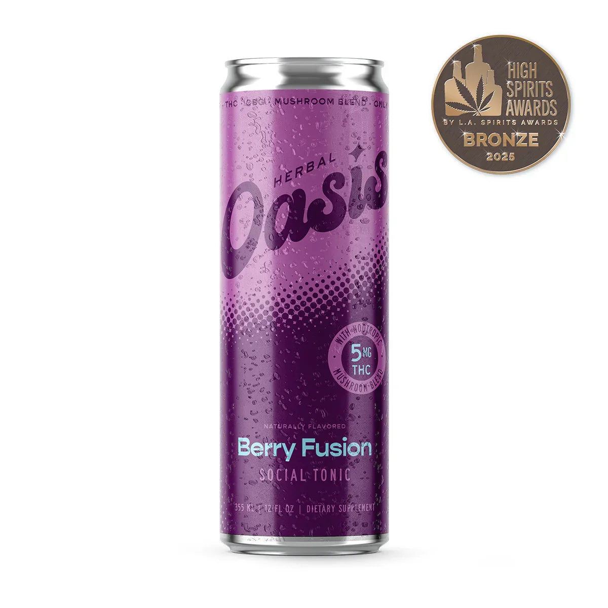 cbdMD Herbal Oasis 5mg Delta 9 THC Social Tonic – Lemon Lift & Berry Fusion