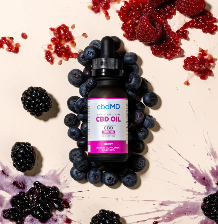 cbdMD CBD Oil Tincture Drops - Broad Spectrum | Berry | 30 ml