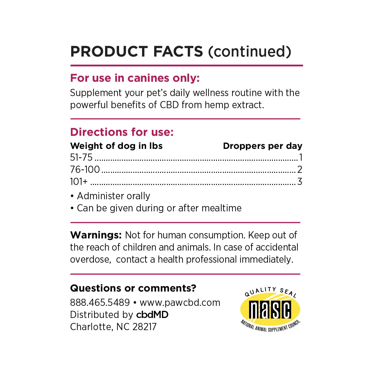 paw cbd Broad Spectrum CBD Oil for Dogs - Peanut Butter | 30 ml