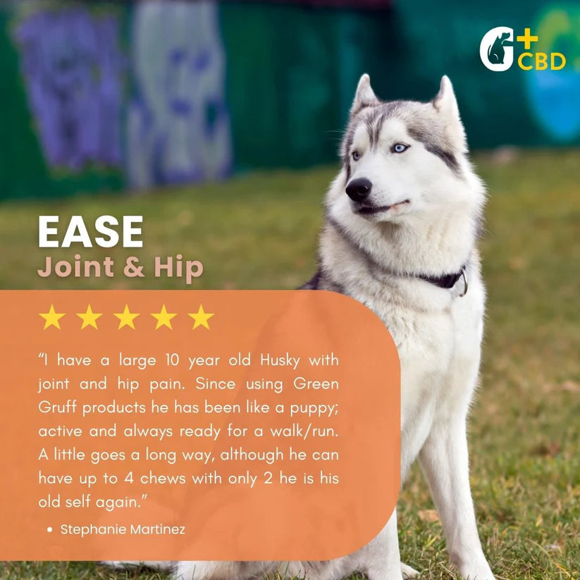 Green Gruff CBD Ease Joint & Hip Chews for Dogs - 90 & 24 Count