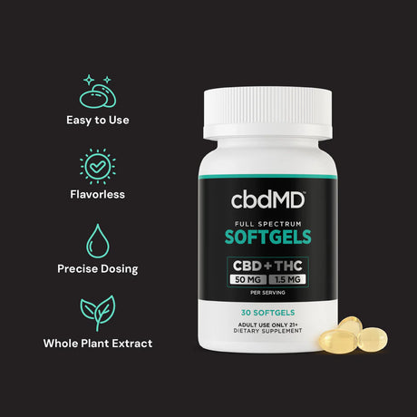 cbdMD Full Spectrum CBD Oil Softgels - 30 Ct.