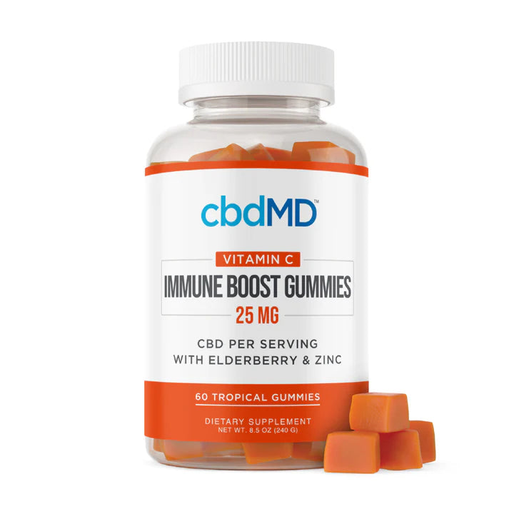 cbdMD Immunity Broad Spectrum CBD Gummies (750 mg/60 Ct.) w/Vitamin C, Elderberry & Zinc