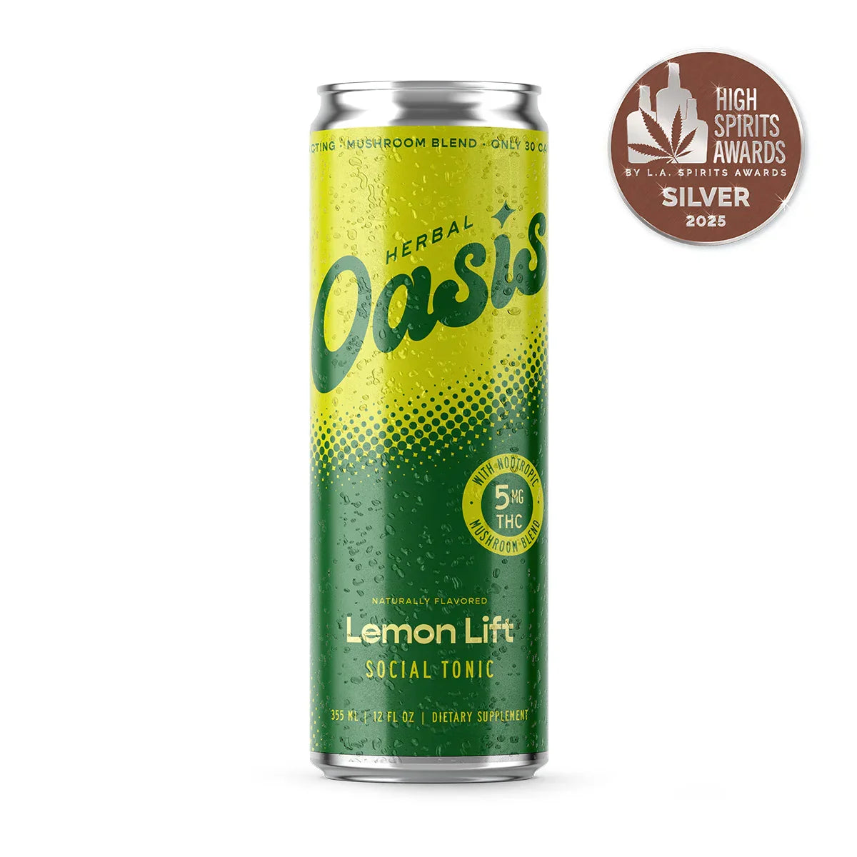 cbdMD Herbal Oasis 5mg Delta 9 THC Social Tonic – Lemon Lift & Berry Fusion