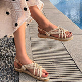 Braided Rope Sandals - Open Toe | Women's Slide Sandals