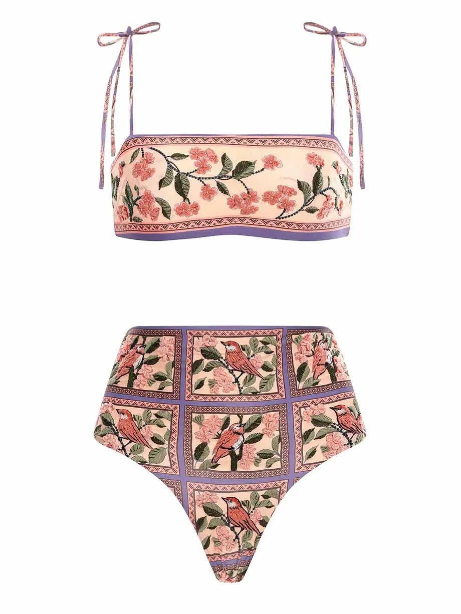 Olivia Three Piece Swimsuit Beach Set | Two Piece Swimsuit with Matching Cover Up