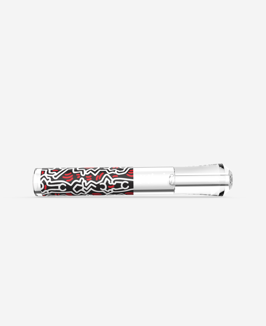 K.Haring Glass Taster Pipe - Black and Red