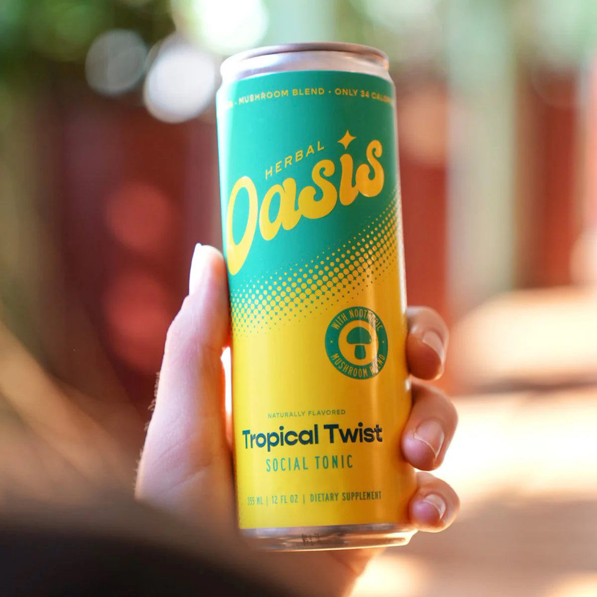Herbal Oasis Social Tonic – Mushroom Blend | Tropical Twist by cbdMD (4, 12, 24 Pack)