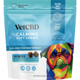 VetCBD Hemp Calming Soft Chews For Dogs - Peanut Butter | 5mg Per Treat (Broad Spectrum)