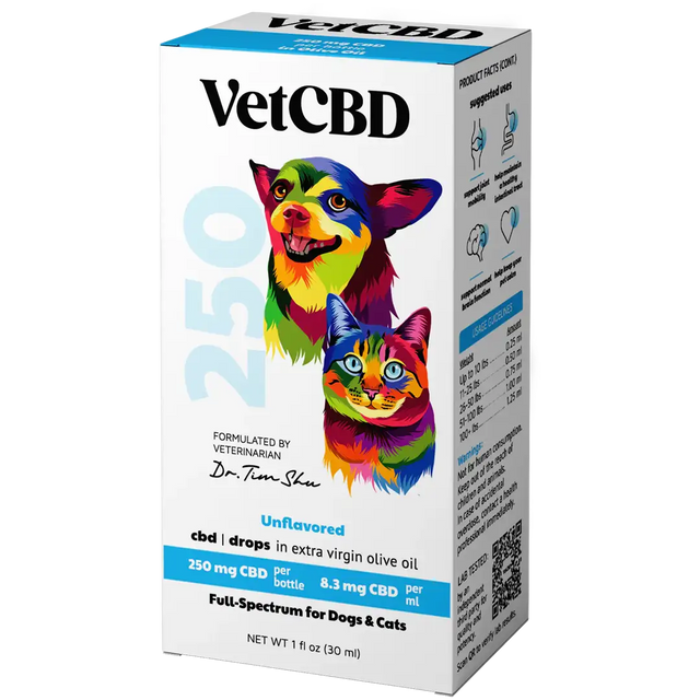 VETCBD Hemp Oil for Pets bottle with dropper – premium hemp oil for pets with natural wellness benefits, available at Green Bee Life