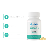 cbdMD Broad Spectrum CBD Oil Softgel Capsules - 6000mg (Per Bottle) | 60 Count