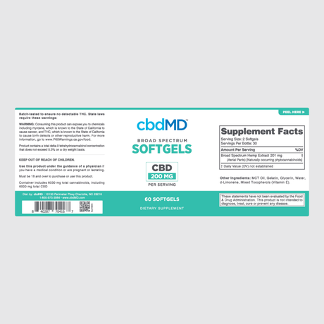 cbdMD CBD Oil Softgel Capsules - 6000mg | 60 Count
