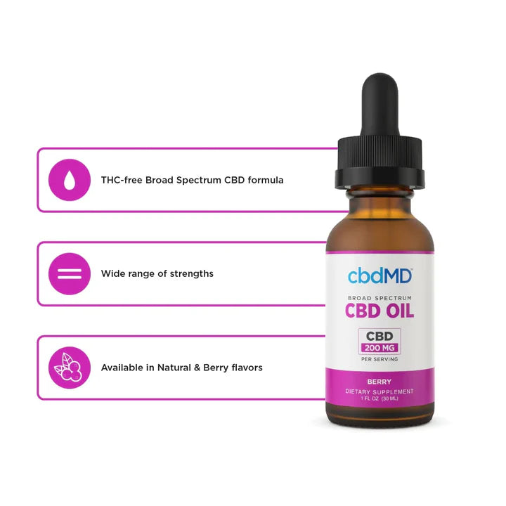 CBDmd CBD Oil Tincture Berry lifestyle shot - Perfect for incorporating into a daily wellness regimen