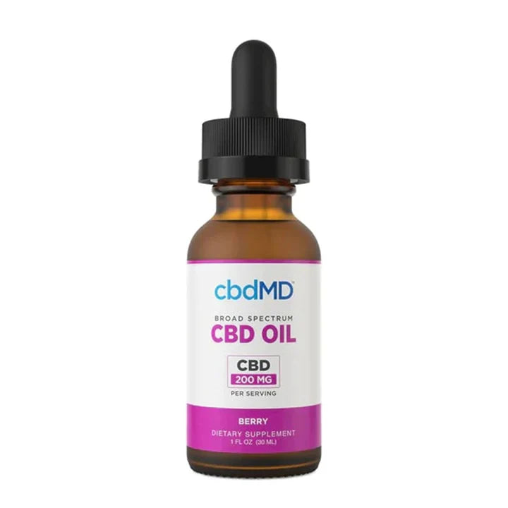 cbdMD CBD Oil Tincture Drops - Broad Spectrum | Natural | 30 ml