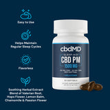 cbdMD CBD PM Softgel Capsules - 1500 mg | 30 Count