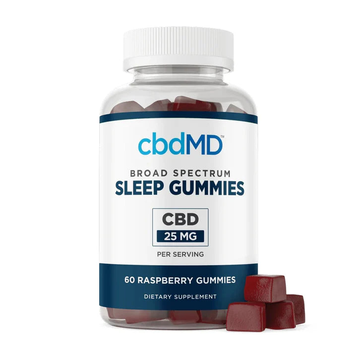 cbdMD Broad Spectrum CBD Sleep Gummies - 750 mg/60 Ct. | Raspberry