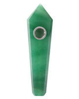 Gemstone Crystal Hand Pipe - Aurora Borealis Fluorite and Jade Colors