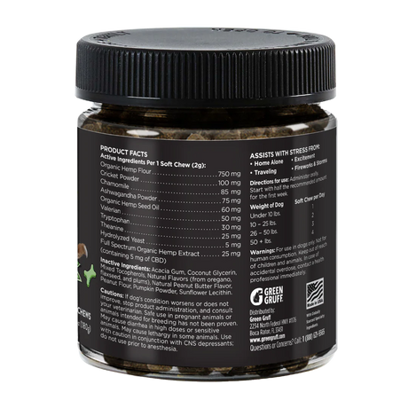 Green Gruff RELAX Calming CBD Chews for Dogs – 90 & 24 Count