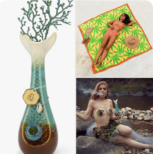 🌊 The Mermaid Moment Mermaid Vase Bong + BIG Beach Towel Bundle