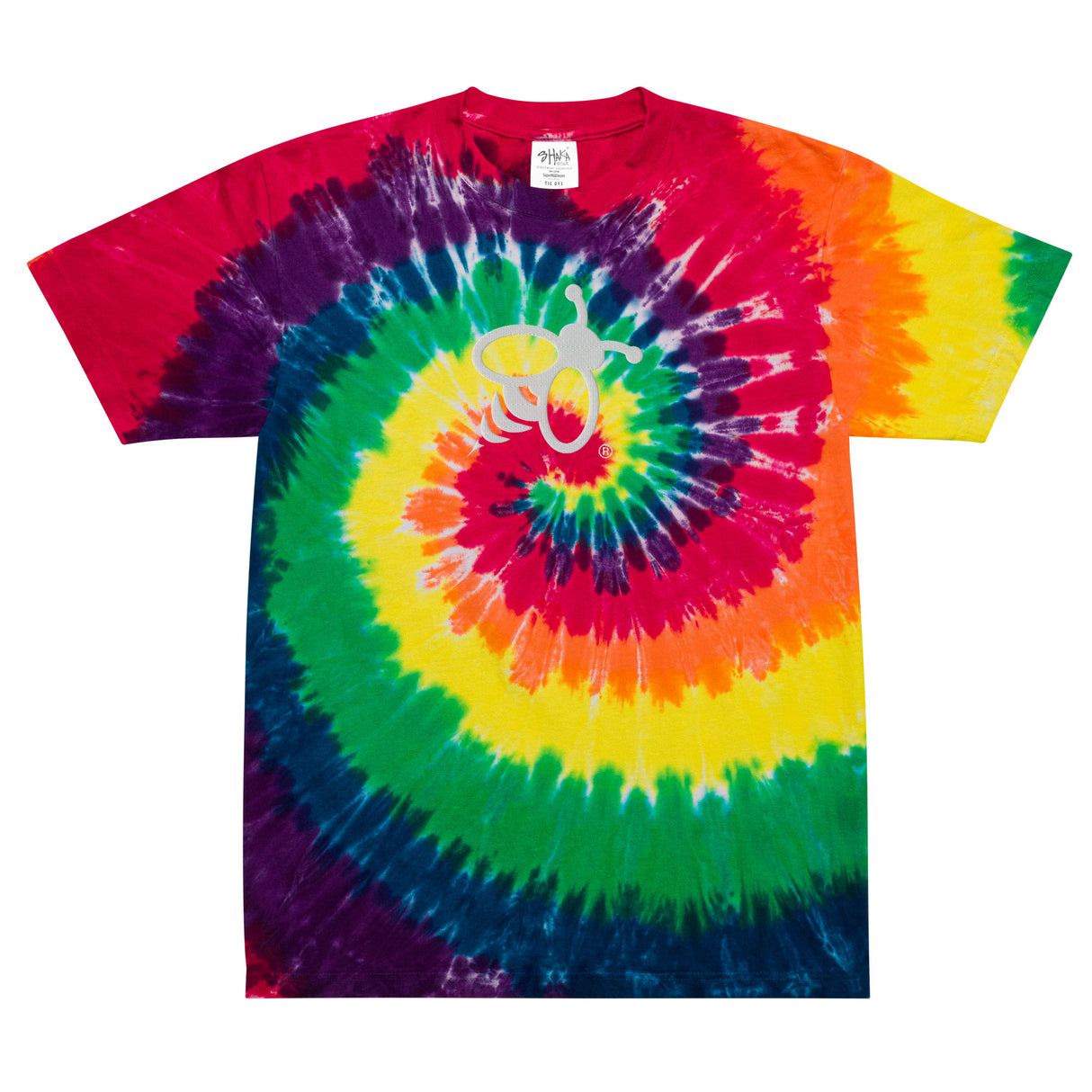 Oversized Tie-Dye T-Shirt with Bee Logo