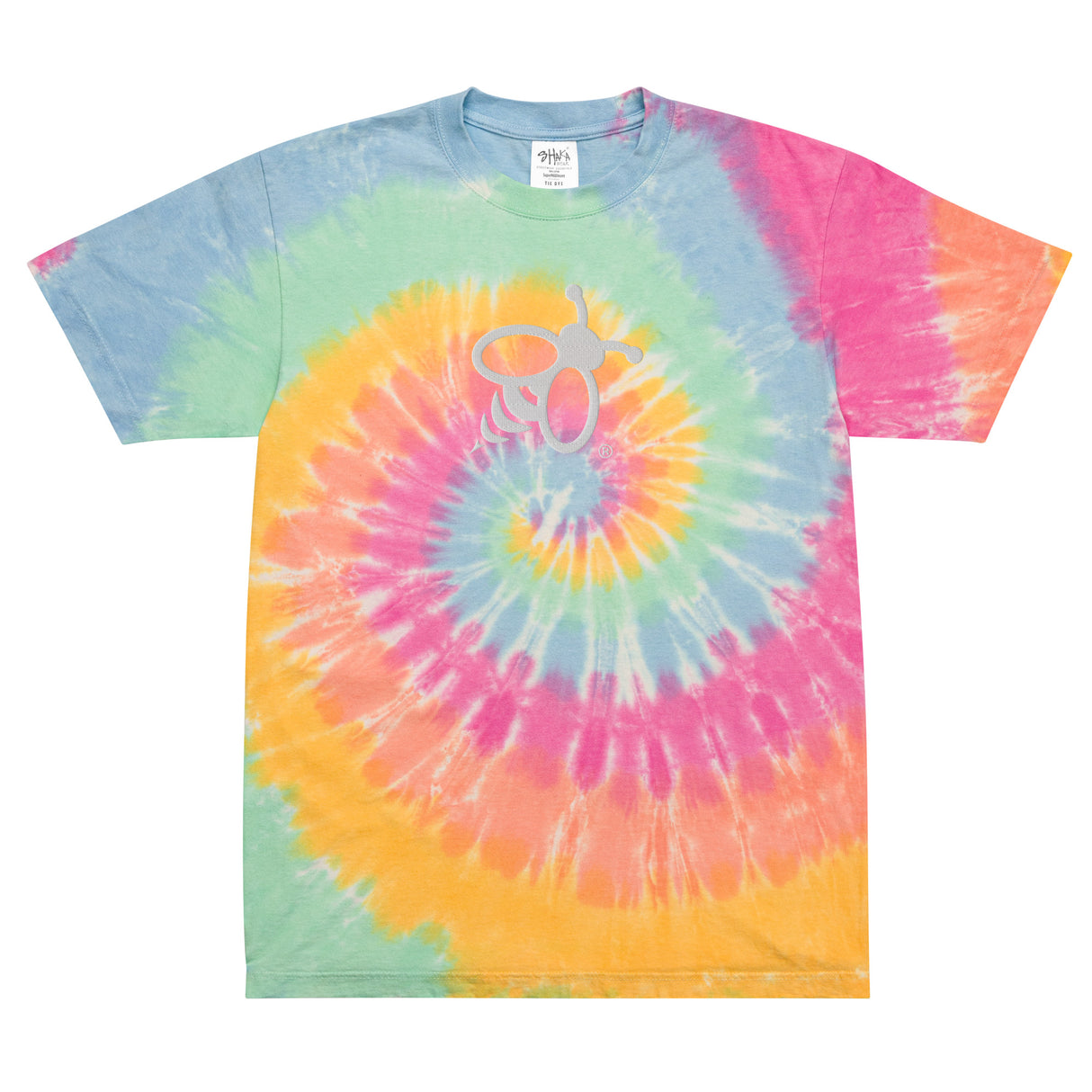 Oversized Tie-Dye T-Shirt with Bee Logo