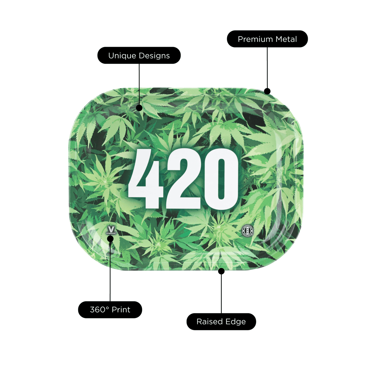 420 Green Metal Rollin' Tray