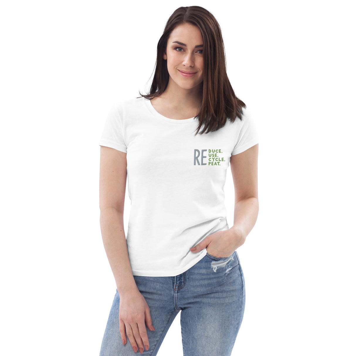 Women's Fitted Eco Tee - Embroidered Recycle Logo