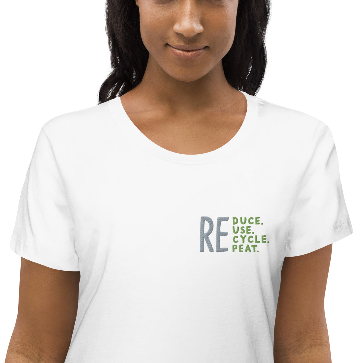 Women's Fitted Eco Tee - Embroidered Recycle Logo