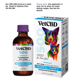 VETCBD Hemp Oil product next to packaging box – A clear view of the hemp oil product alongside its packaging, underlining the detailed product information available.