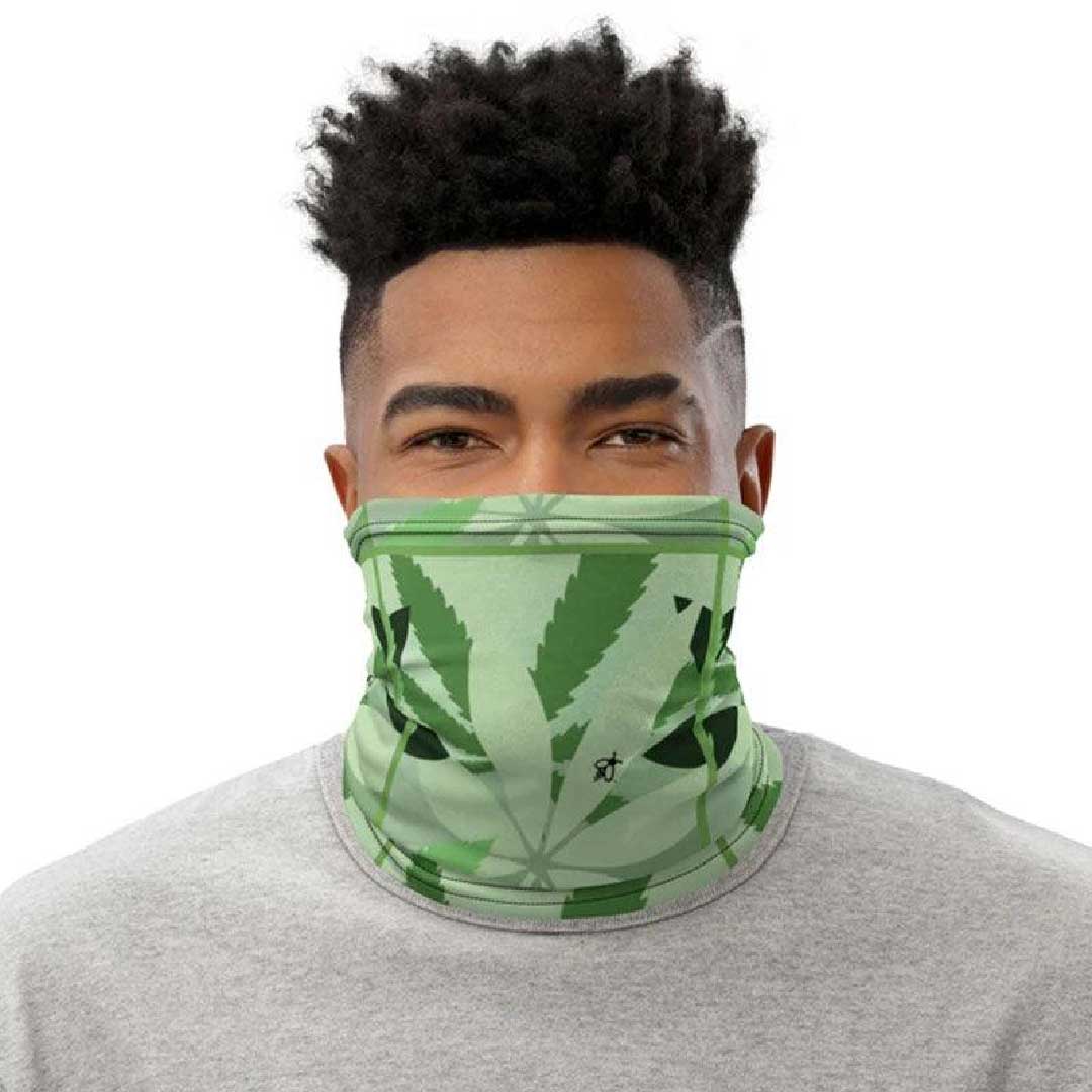 Neck Gaiter & Head Band/Bandana Face Mask - 5+ Ways to Wear | Hemp Leaf Print