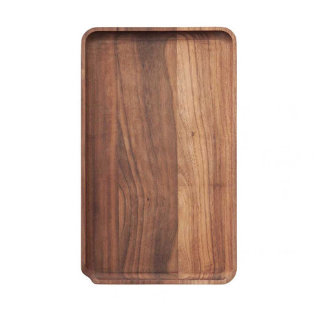 Marley Natural Black Walnut Rolling Tray Catch All with Wooden Scrapper