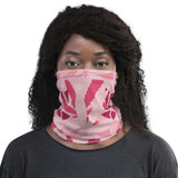 Neck Gaiter - 5 + Ways to Wear - Pink Hemp Leave Floral Print