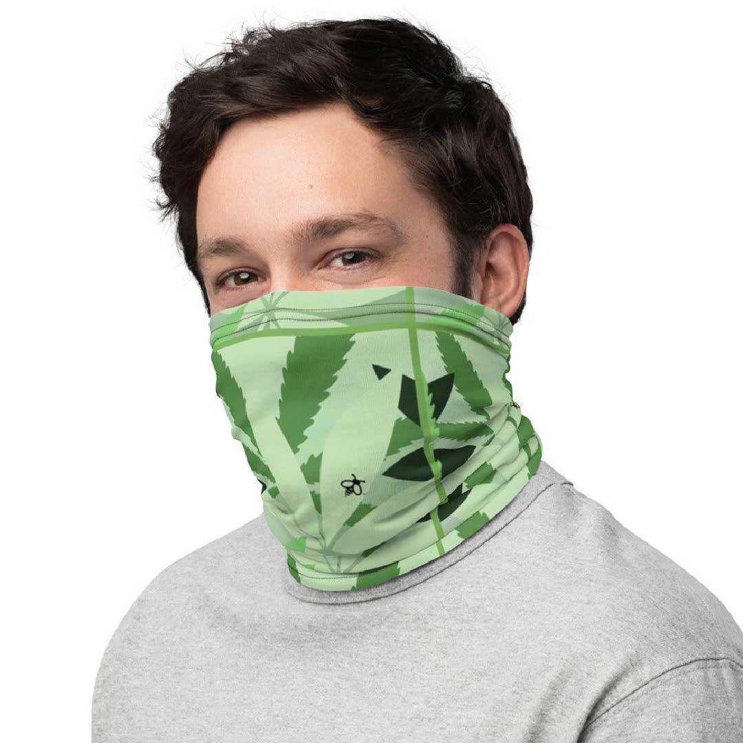Neck Gaiter & Head Band/Bandana Face Mask - 5+ Ways to Wear | Hemp Leaf Print
