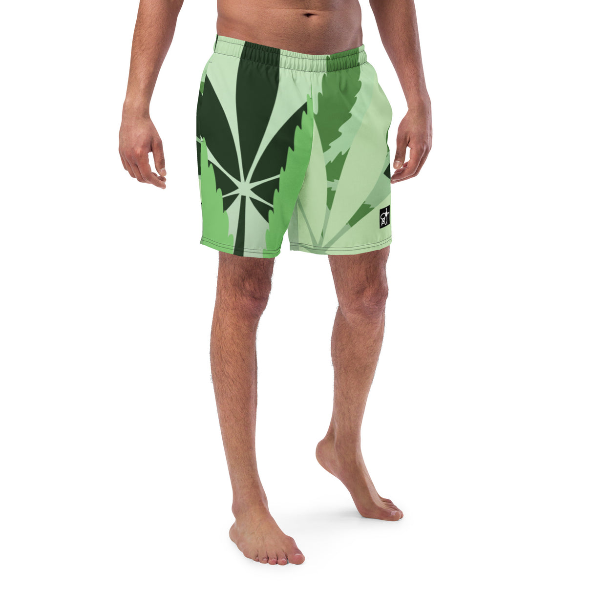 Men's Swim Trunks - UPF 50+ with Signature Hemp Leave Print