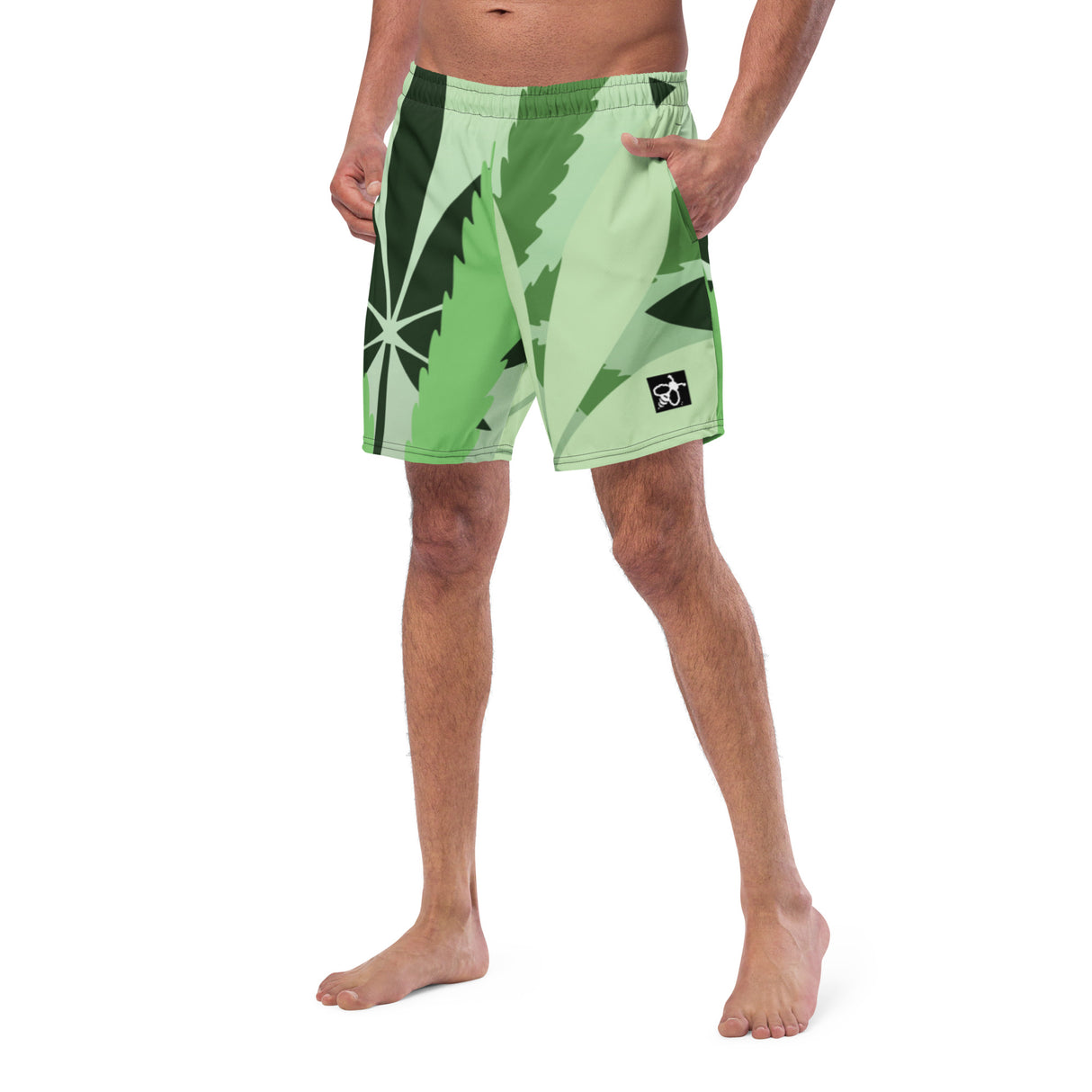 Men's Swim Trunks - UPF 50+ with Signature Hemp Leave Print