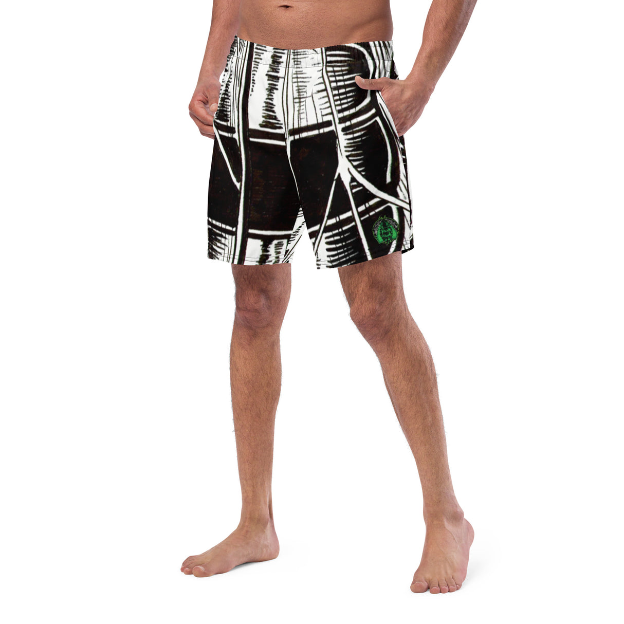 Men's Swim Trunks and Shorts - UPF 50+ with Hive Bee Print