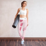Yoga Leggings for Women | Pink Floral Print | Full-Length Work Out Pants
