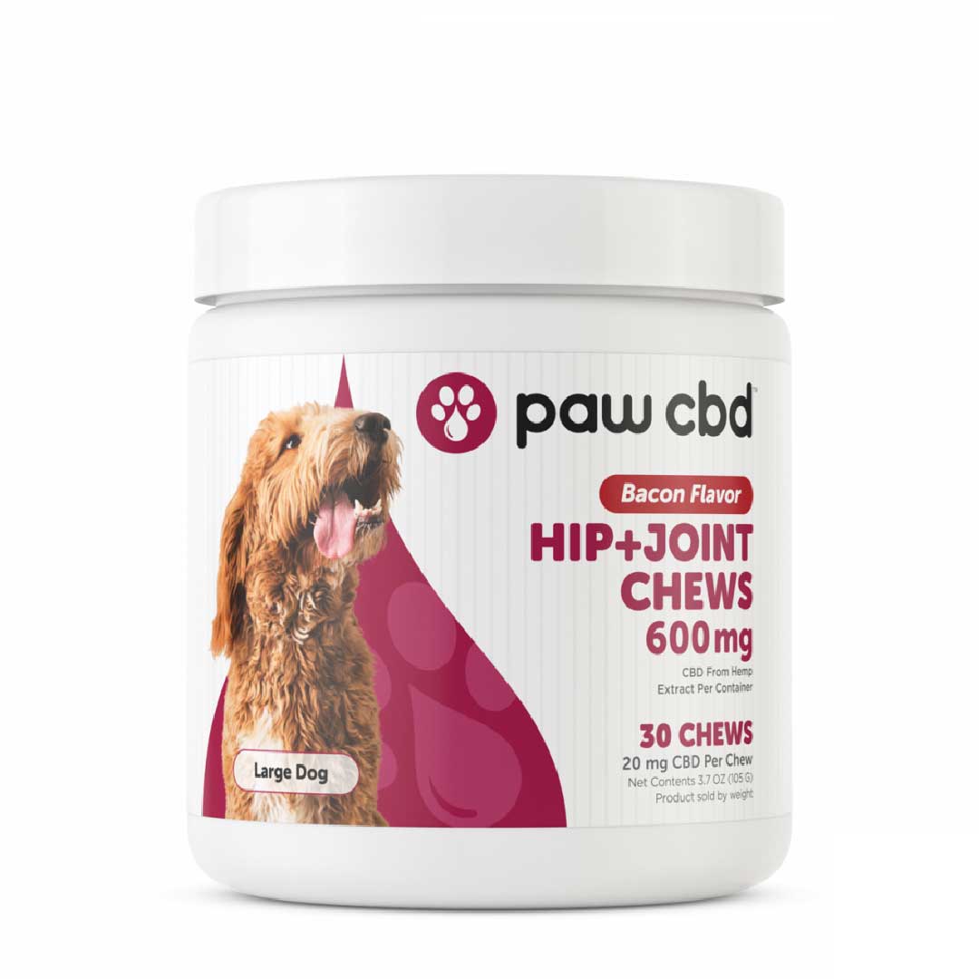 paw cbd Broad Spectrum CBD Dog Treats – Hip + Joint Soft Chews – Bacon | 30 Count