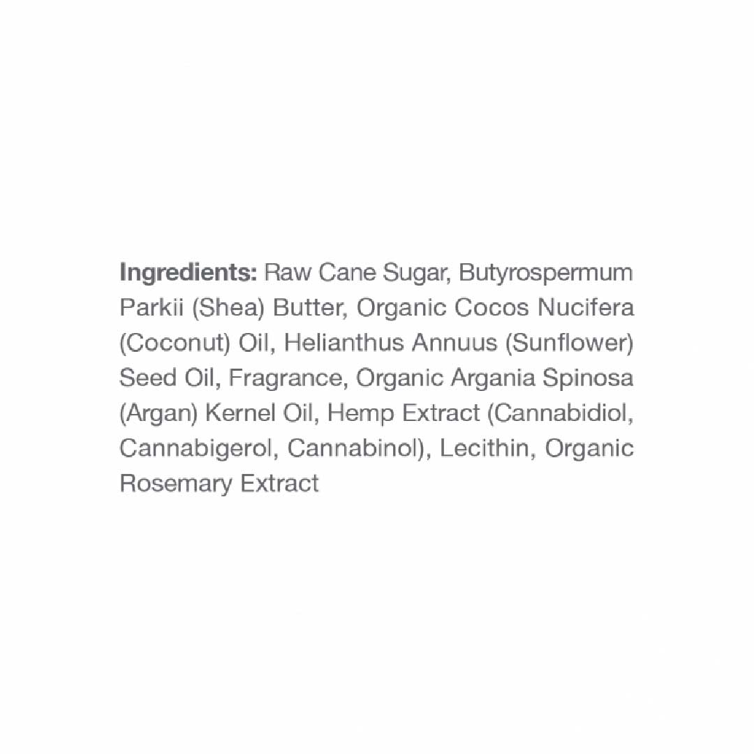 Ingredients Listed: CBDmd Botanicals CBD Body Sugar Scrub jar
