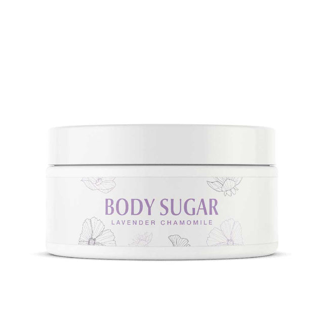 CBDmd Botanicals CBD Body Sugar Scrub in a sleek jar, offering gentle exfoliation and nourishment for radiant skin