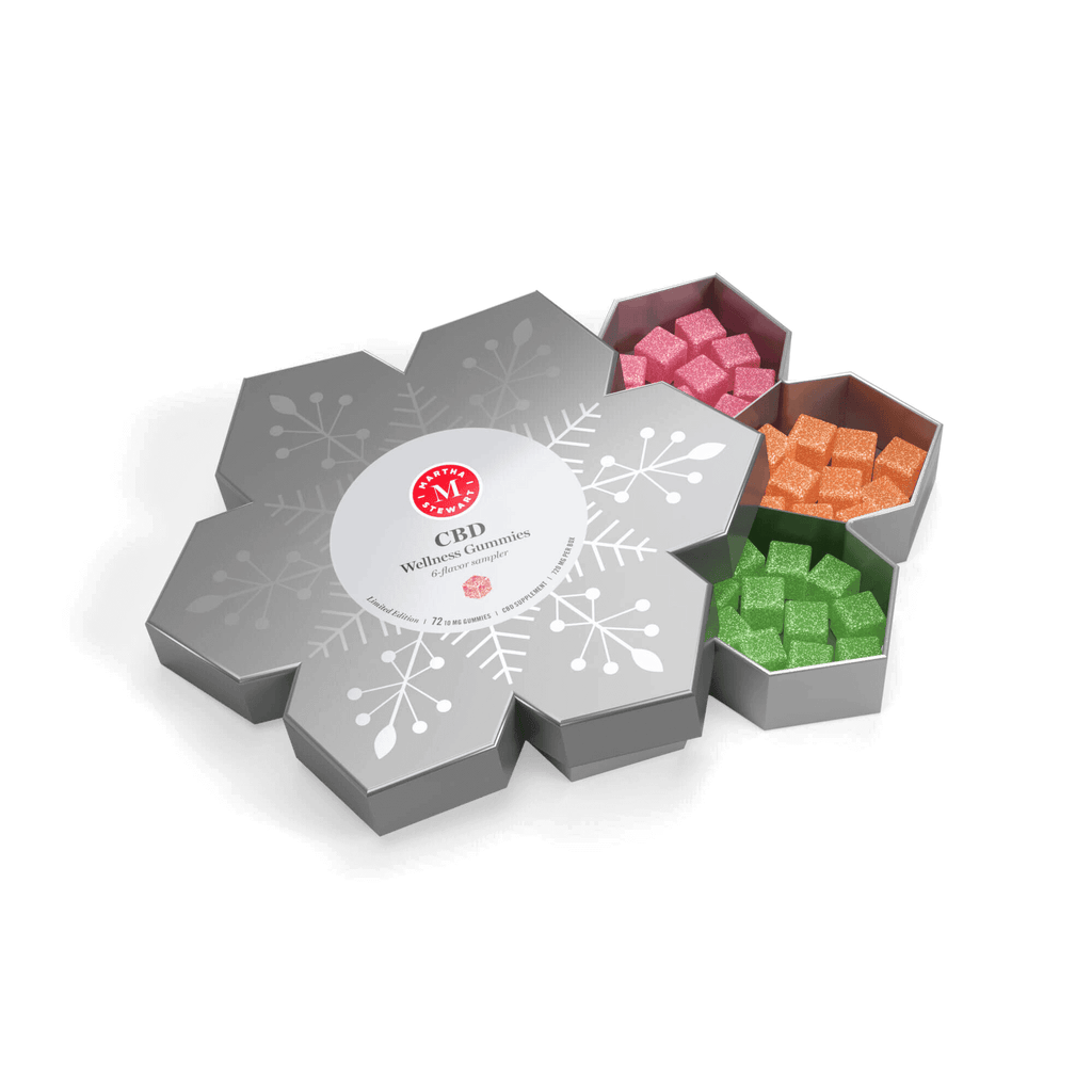 Martha Stewart CBD Gummy Sampler - Snowflake Gift Box - 10mg 72 Ct.