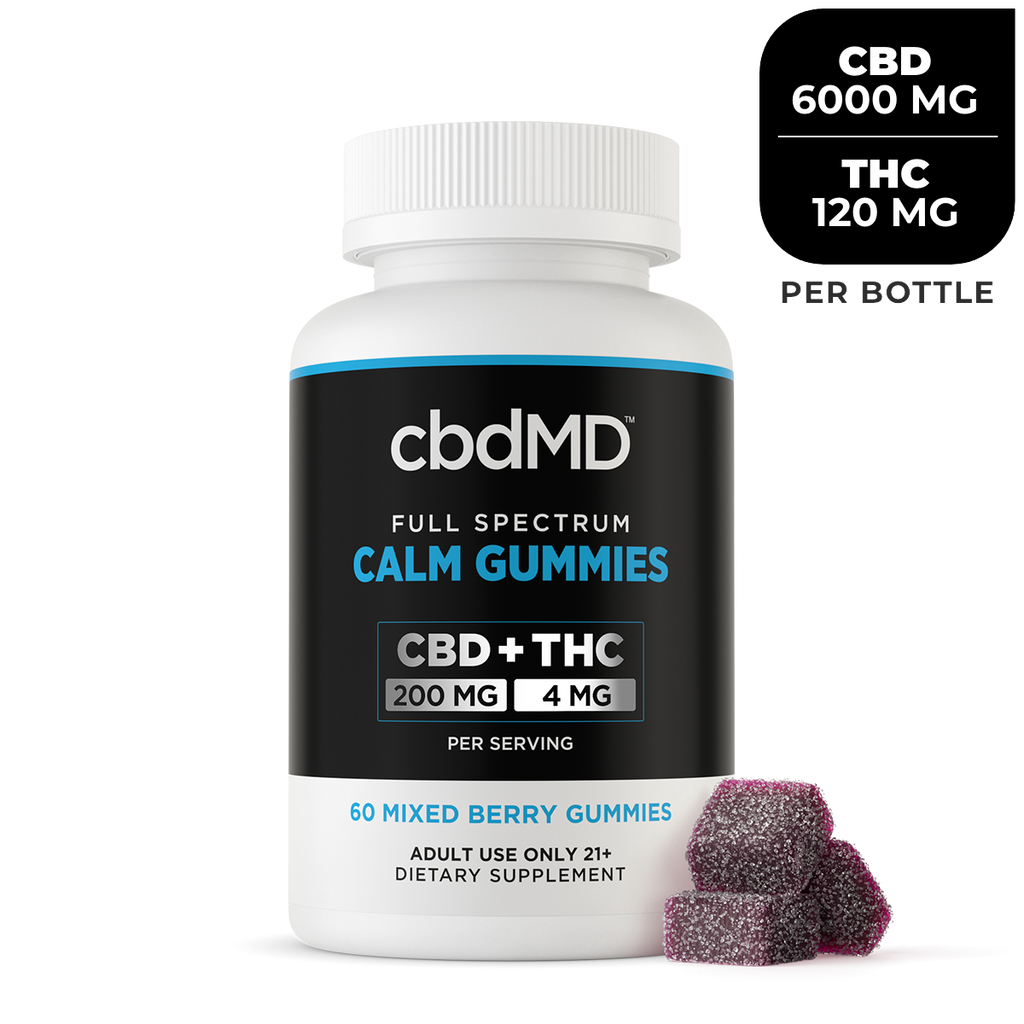 cbdMD Full Spectrum Calming CBD Gummies - Mixed Berry | 6000 mg CBD | 60 Ct.