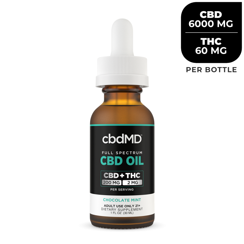 cbdMD Full Spectrum CBD Oil Tincture - Chocolate Mint | 30 ml