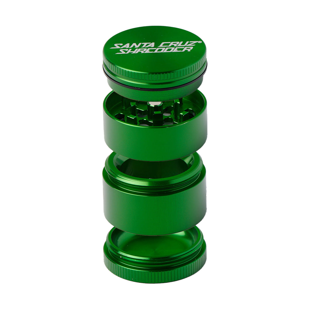 Green 4-Piece Weed Grinder - Medium - Santa Cruz Shredder 