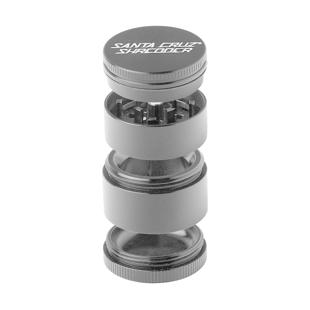 Silver 4-Piece Weed Grinder - Medium - Santa Cruz Shredder 