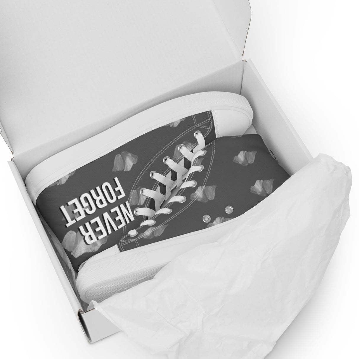 Men’s High Top Canvas Sneaker - Never Forget Original Art Design