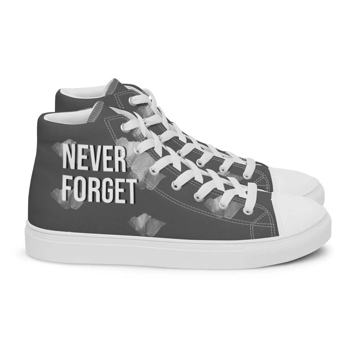 Men’s High Top Canvas Sneaker - Never Forget Original Art Design