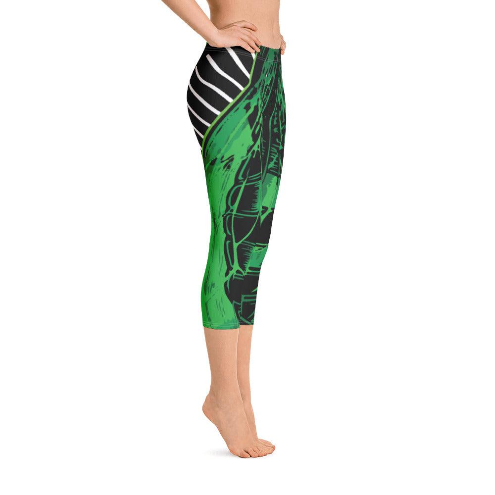 Hive Bee Printed Capri Leggings | Green Bee Life.