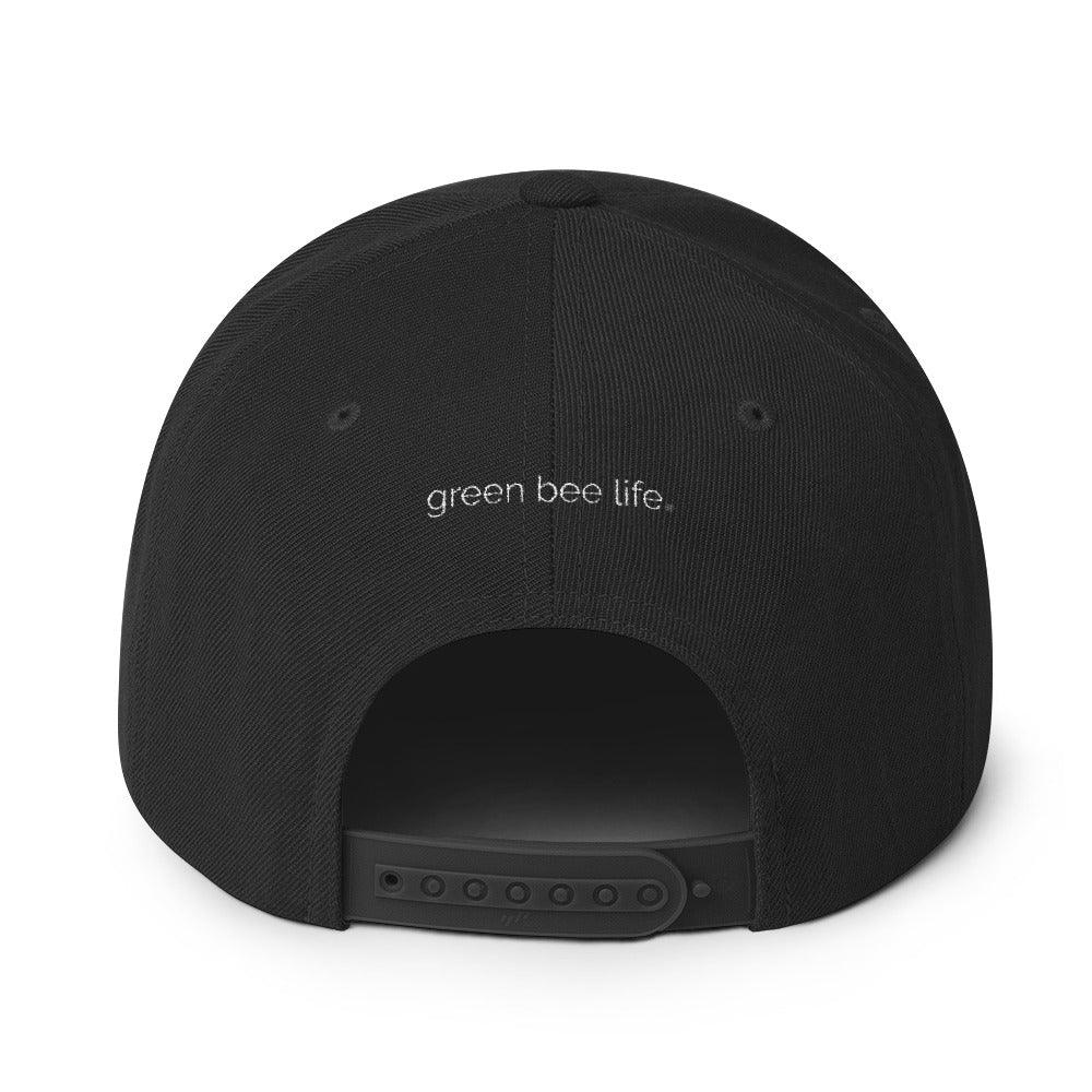 Snapback Cap Wool Blend Black or Grey Classic Bee | Green Bee Life.