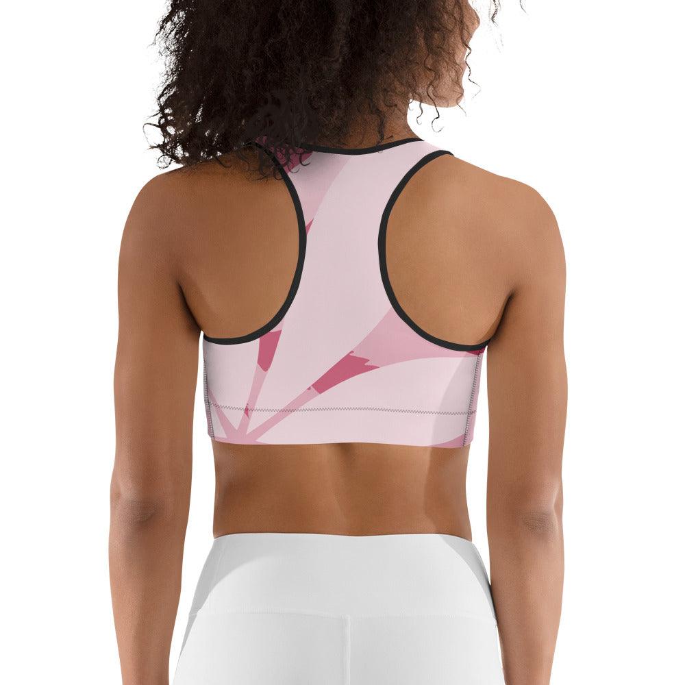 Women's Bee Love Pink Floral Sports Bra | Green Bee Life.