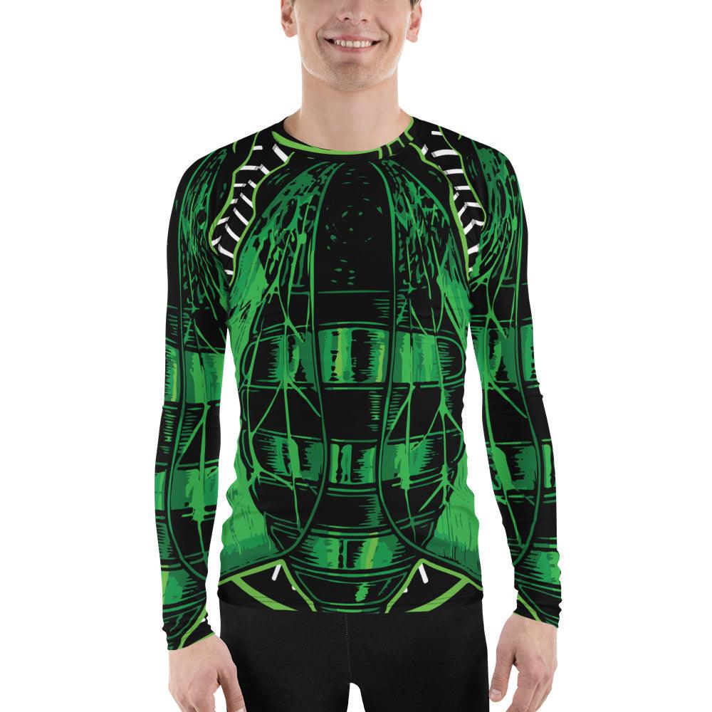 Green Bee Life Men's Sun Protection Shirt with All Over Print.